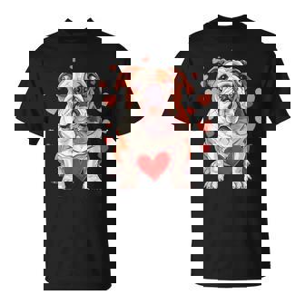 Bouledogue Anglais Saintalentin Cœur Pour Les Amoureux Des Chiens T-Shirt - Cadeauxyz