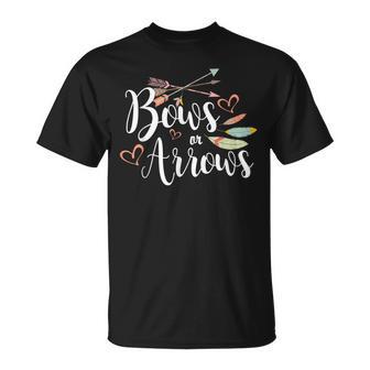 Bows Or Arrows Gender Reveal Party T-Shirt - Monsterry UK