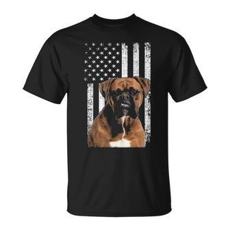 Boxer Dog American Flag Boxer Dad With Us Flag T-Shirt | Mazezy AU