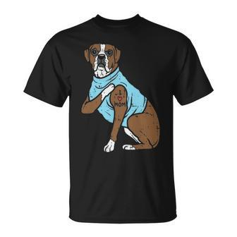 Boxer I Love Mom Cute Animal Pet Dog Lover Girls T-Shirt | Mazezy