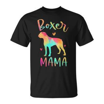Boxer Mama Colorful Boxer Dog Mom T-Shirt | Mazezy