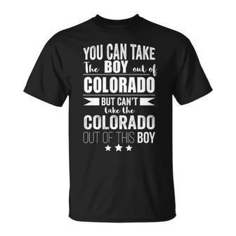 You Can Take The Boy Out Of Colorado But Can't Take The Colorado Out Of This Boy T-Shirt | Mazezy