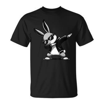 Boy Kid Easter Day Dabbing Bunny Rabbit Hip Hop Easter Baket T-Shirt | Mazezy