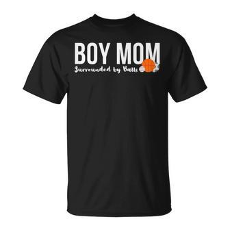 Boy Mom Surrounded By Balls For For Moms T-Shirt - Monsterry