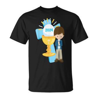 Boys First Communion Party 2024 Son Cross Godson Grandson T-Shirt - Monsterry UK