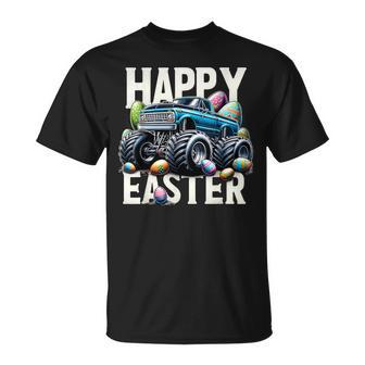 Boys Happy Easter Monster Truck Easter Eggs Hunt Toddler Kid T-Shirt - Seseable