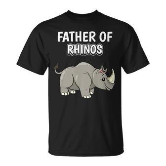 Boys Rhinoceros Dad Father's Day Father Of Rhinos T-Shirt - Monsterry
