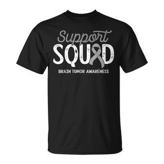 Brain Tumor Awareness Support Squad Warrior Survivor Crew T-Shirt - Thegiftio