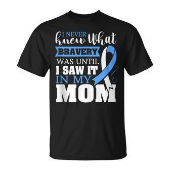 Bravery Mom Prostate Cancer Awareness Ribbon T-Shirt - Monsterry