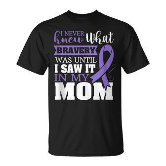 Bravery Mom Stomach Cancer Awareness Ribbon T-Shirt - Monsterry DE