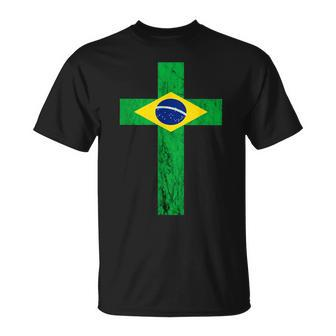 Brazil Jesus Cross Brazilian Faith Brasileiro Christian T-Shirt - Monsterry