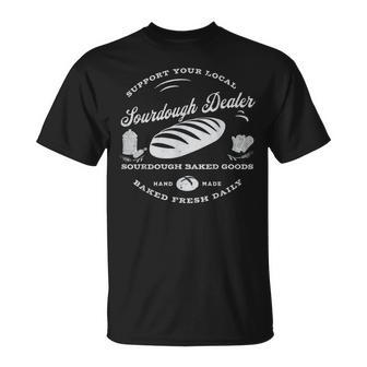 Bread Baker Retro Sunset Support Your Local Sourdough Dealer T-Shirt - Monsterry CA