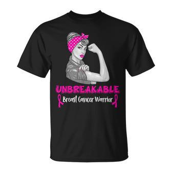 Breast Cancer Unbreakable Warrior Survivor Woman T-Shirt - Thegiftio UK