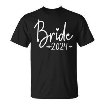 Bride Est 2024 Married Wedding Bridal Party Bachelorette T-Shirt - Thegiftio UK
