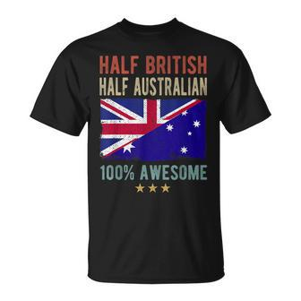 Britain Australia Flag Half British Half Australian Flag T-Shirt - Thegiftio UK