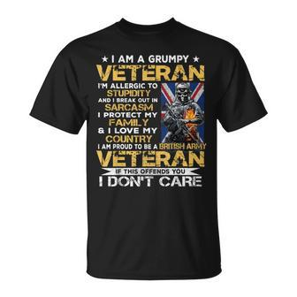 British Army Veteran Uk Grumpy Veteran T-Shirt - Thegiftio UK