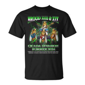 Brood Xix Xiii Cicada Invasion Summer 2024 Cicada 80S Band T-Shirt - Monsterry UK