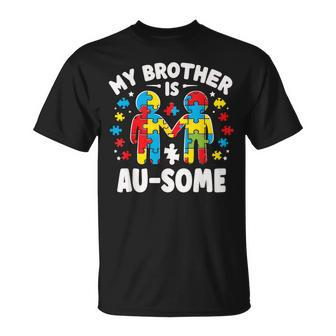 My Brother Is Awesome Autism Awareness Colorful T-Shirt - Monsterry