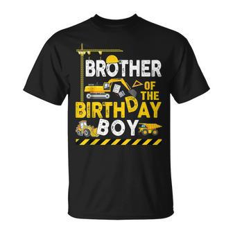 Brother Of The Birthday Boy Construction Worker Bday Party T-Shirt - Monsterry CA