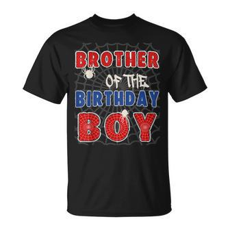 Brother Of The Birthday Boy Costume Spider Web Birthday T-Shirt | Mazezy DE