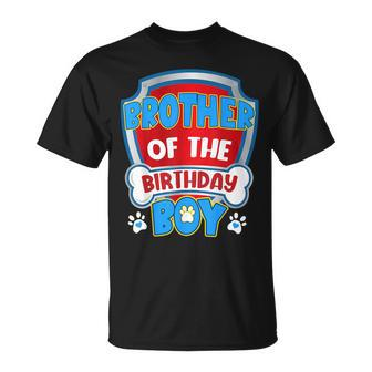 Brother Of The Birthday Boy Dog Paw Family Matching T-Shirt - Seseable