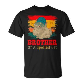 Brother Of A Spoiled Cute Cat Father's Day Cat Sunglasses T-Shirt - Monsterry
