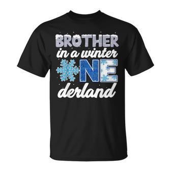 Brother In A Winter Onederland 1St Birthday Party Decoration T-Shirt - Thegiftio UK