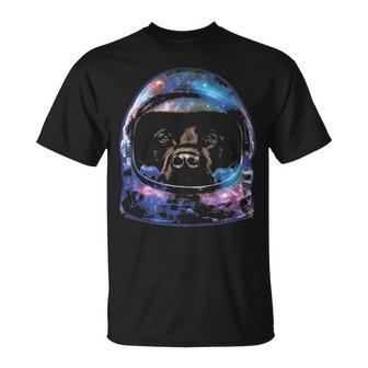 Brown Labrador In Space Galaxy Astronaut Helmet Dog T-Shirt | Mazezy