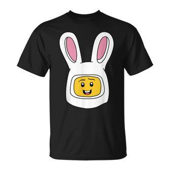 Building Blocks Face Figure Rabbit Easter Day Master Builder T-Shirt - Seseable