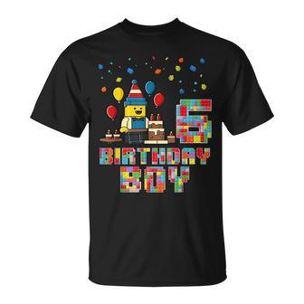 Building Bricks 6Th Birthday Boy Master Builder 6 Years Old T-Shirt - Monsterry