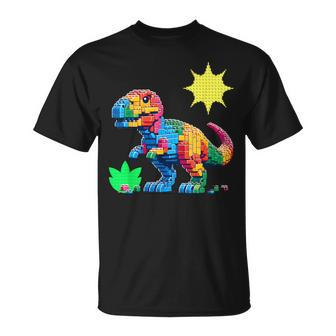 Building Bricks Dinosaur T-Rex Family Matching T-Shirt - Seseable