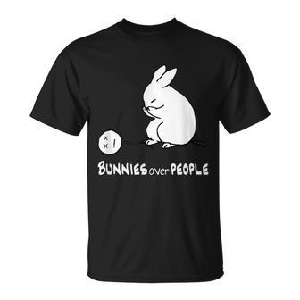 Bunnies Over People Cute Bunny Rabbit Casual T-Shirt - Monsterry AU