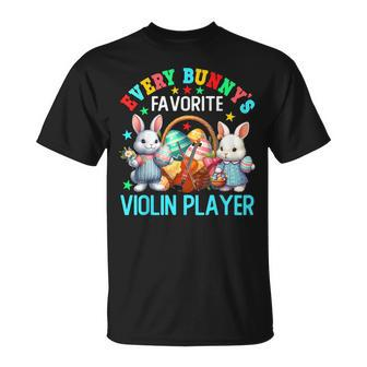 Bunny's Favorite Violin Player Easter Bunnies Instrument T-Shirt | Mazezy