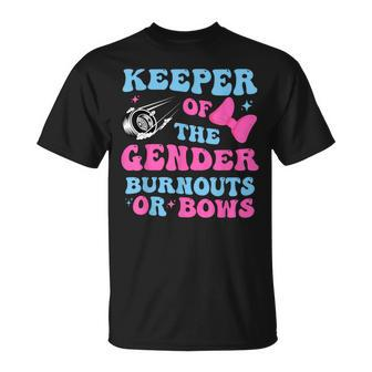 Burnouts Or Bows Keeper Of Gender Baby Reveal Party T-Shirt - Monsterry CA