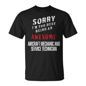 Busy Being Awesome Aircraft Mechanics Service Technicians T-Shirt - Monsterry DE