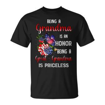 Butterfly Being A Grandma Is An Honor Being A Great Grandma T-Shirt - Monsterry
