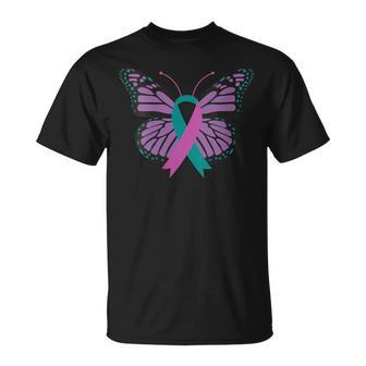 Butterfly Ribbon Suicide Awareness Mental Health Worker T-Shirt - Monsterry UK
