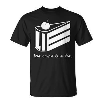 The Cake Is A Lie Portal T-Shirt - Monsterry