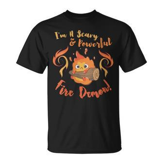 Calcifer Scary & Powerful Fire Demon T-Shirt | Mazezy