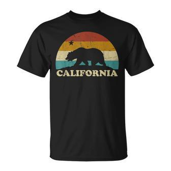 California Retro Vintage Bear Flag 70S T-Shirt - Seseable