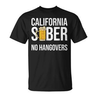California Sober No Hangovers Recovery Legal Implications T-Shirt - Monsterry