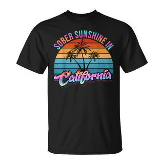 California Sober Sunshine Recovery Legal Implications Retro T-Shirt - Monsterry