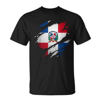 Camisas Dominicanas Orgullosas Bandera De República Dominicana Arrancada Camiseta unisex - Regaloses