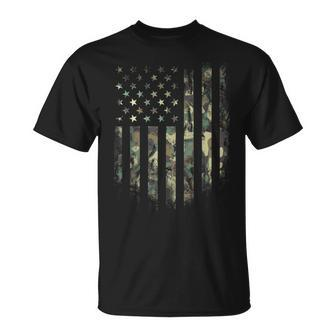 Camouflage American Flag Camo Hunting T-Shirt - Monsterry UK