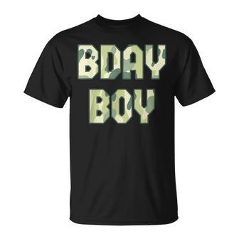 Camouflage Theme Bday Boy Military Little Officer Birthday T-Shirt - Monsterry