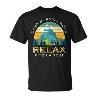 Camp Morning Wood Quote Camper Backpacker T-Shirt - Monsterry