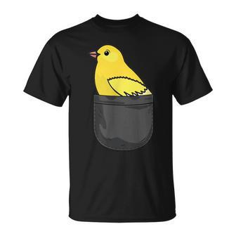 Canary Bird In Pocket Animal Lover T-Shirt - Monsterry