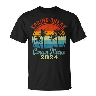 Cancun Mexico 2024 Spring Break Family School Vacation Retro T-Shirt - Monsterry DE