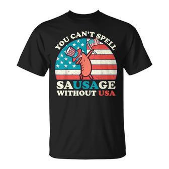 You Can’T Spell Sausage Without Usa 4Th Of July Quote T-Shirt - Monsterry UK