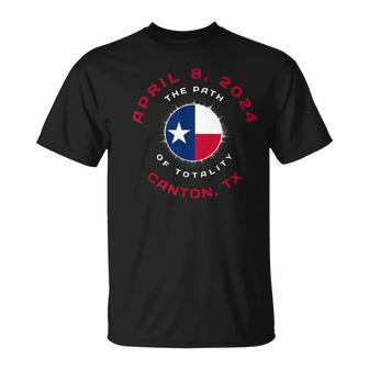 Canton Texas Solar Eclipse Totality April 8 2024 Tx Flag T-Shirt | Mazezy